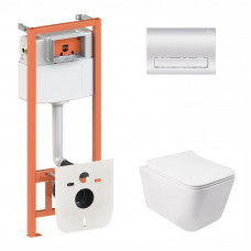Готове рішення Qtap для ванної кімнати: підвісний унітаз Crow + комплект інсталяції Nest 4 в 1 (лінійна