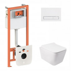 Готове рішення Qtap для ванної кімнати: підвісний унітаз Crow + комплект інсталяції Nest 4 в 1 (лінійна