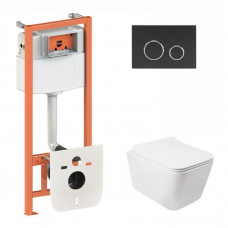 Готове рішення Qtap для ванної кімнати: підвісний унітаз Crow + комплект інсталяції Nest 4 в 1 (кругла клавіша