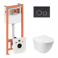 Готове рішення Qtap для ванної кімнати: підвісний унітаз Jay + комплект інсталяції Nest 4 в 1 (кругла клавіша