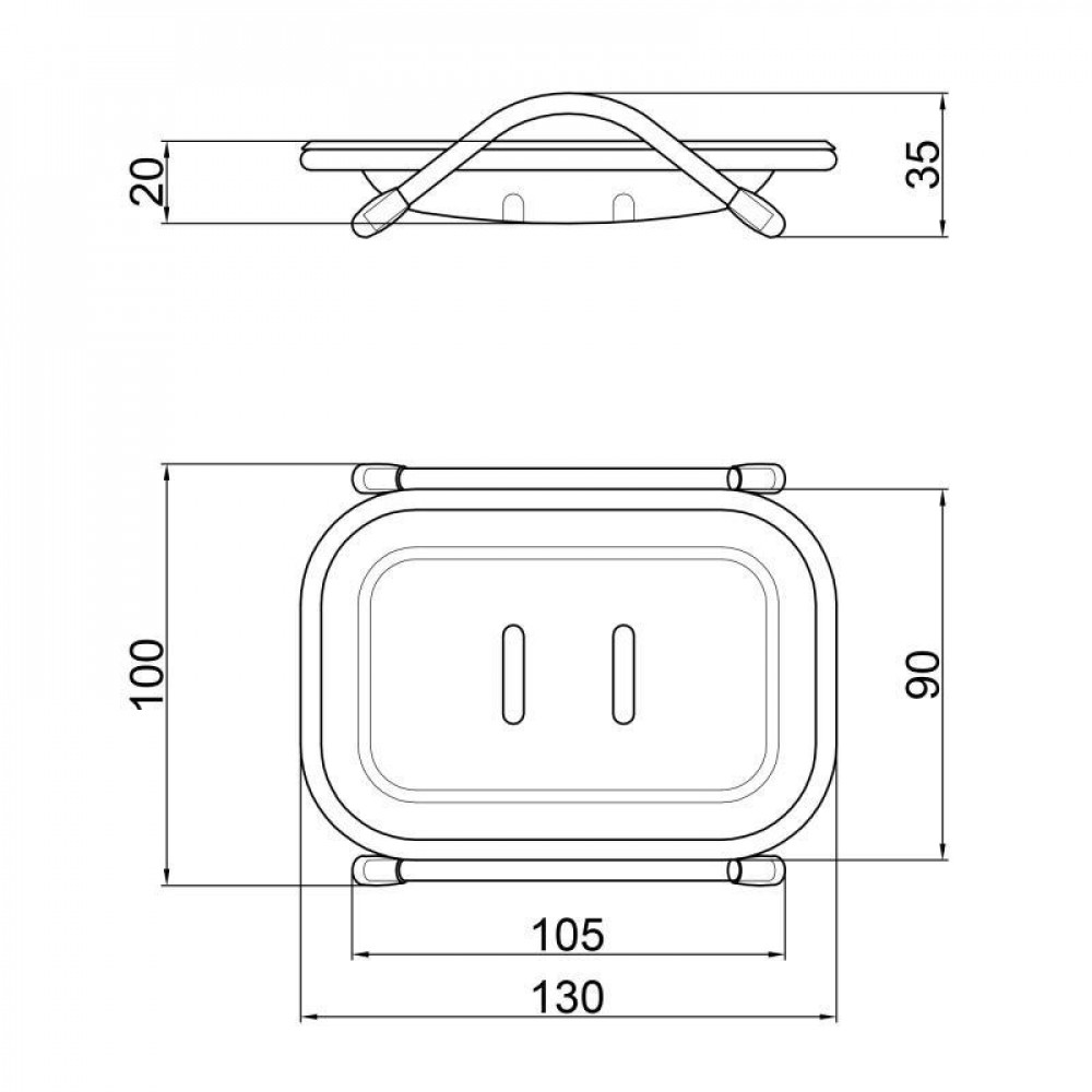 Мильниця Lidz Playa 0203 (платик) LDPLA0203WHI37456 White SD00043559