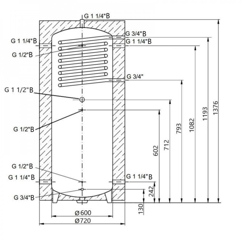 Теплоаккумулятор Thermo Alliance TAI-10 350 с теплообменником 1,4 кв. м с изоляцией 60 мм SD00044719