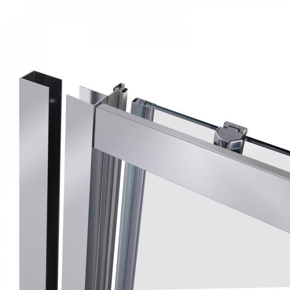 Душові двері в нішу Qtap Taurus CRM209-1.C6 90-100x200 см, скло Clear 6 мм, покриття CalcLess SD00045295