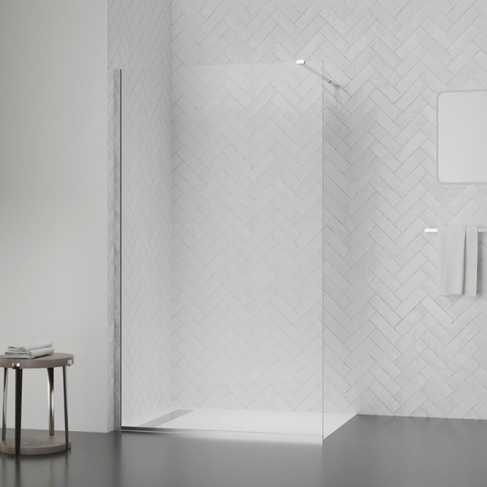 Душова перегородка Qtap Walk-In Standard CRM209.C8 90х200 см, скло Clear 8 мм, покриття CalcLess SD00045303