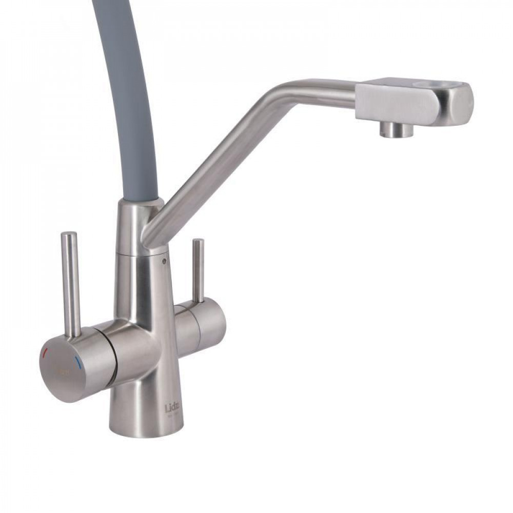 Змішувач для кухні Lidz Aria 020F3 з гнучким виливом з підключенням для питної води (k35) LDARI020F3GNK39211 SD00045315