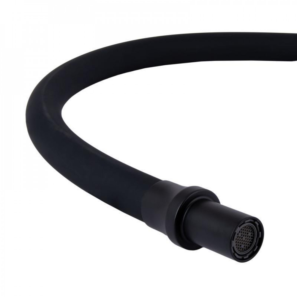 Змішувач для кухні Lidz Aria 020F3 з гнучким виливом з підключенням для питної води (k35) LDARI020F3BLA39212 SD00045316