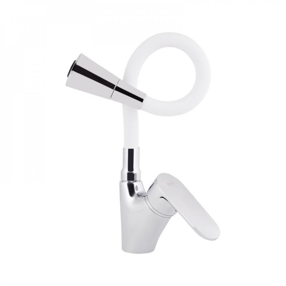 Змішувач для кухні Lidz Tani 007F3 з гнучким виливом (k40) LDTAN007F3WCR40423 Chrome/White SD00046530