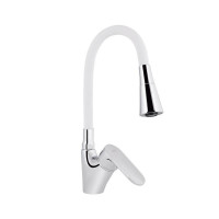 Змішувач для кухні Lidz Tani 007F3 з гнучким виливом (k40) LDTAN007F3WCR40423 Chrome/White