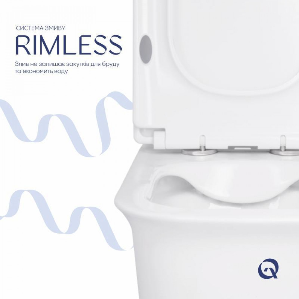 Унітаз-компакт Qtap Nando безобідковий з сидінням Soft-close QT12221222AW SD00046563