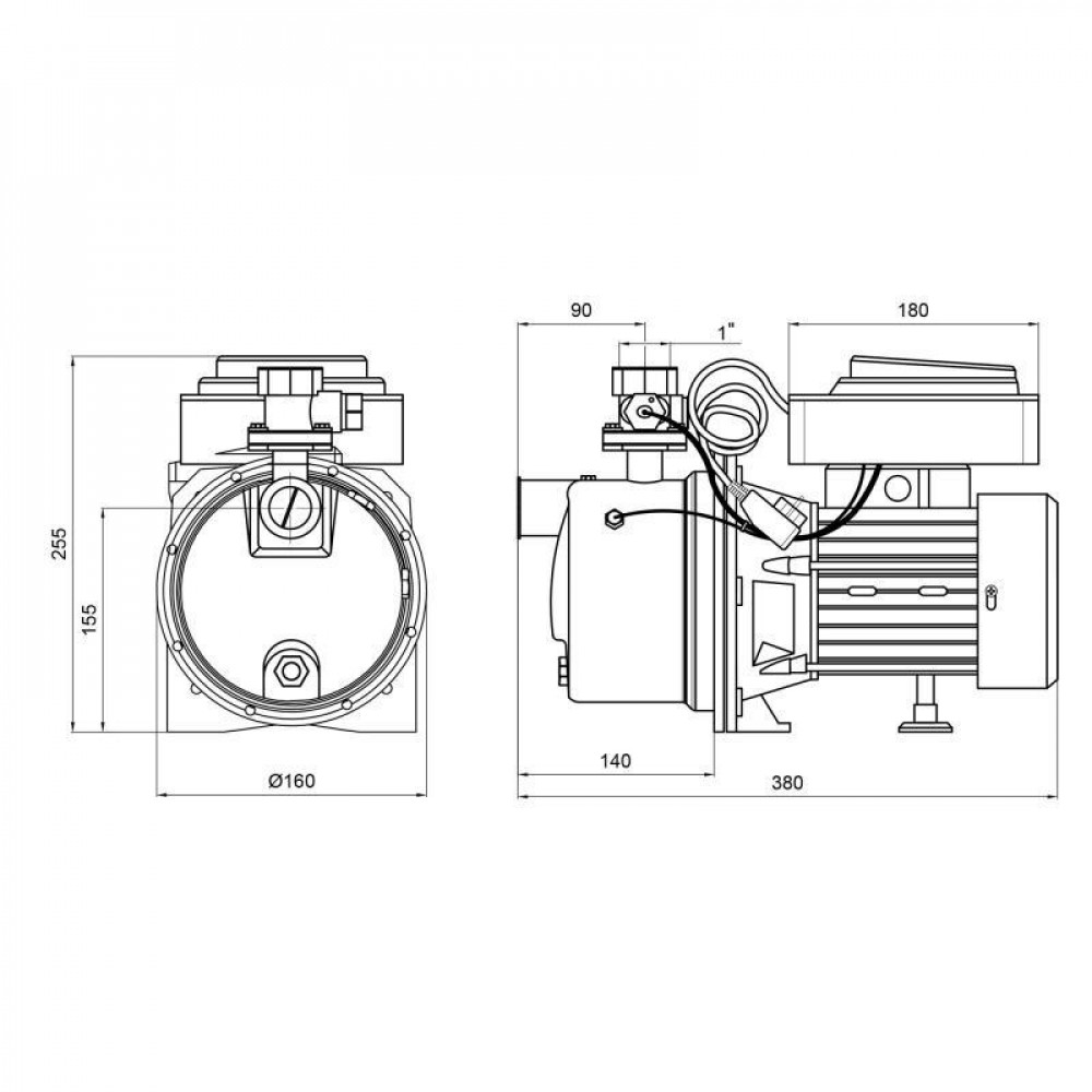 Насос поверхневий самовсмоктувальний з термодатчиком Thermo Alliance SJETS-100NT 0,75 кВт SD00046702