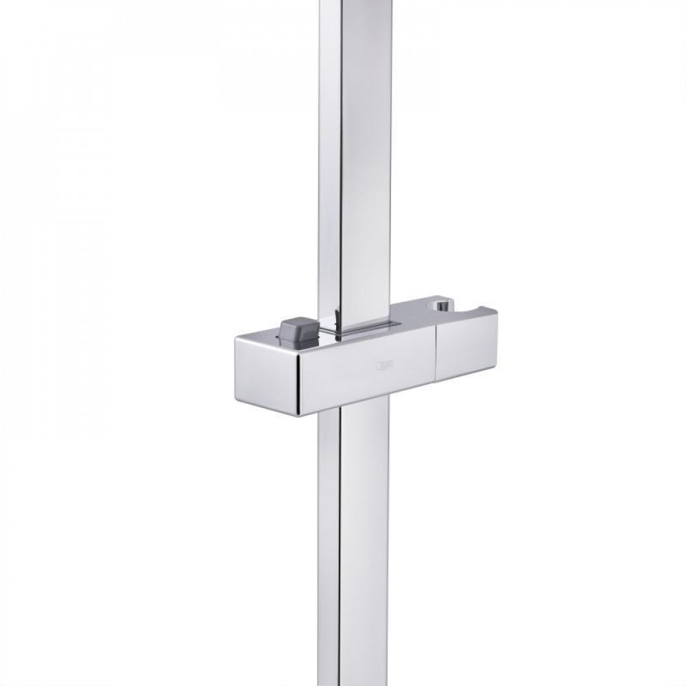 Душова стійка з тримачем універсальна Qtap Lepit 705 мм прямокутна QTLEP82103NC Chrome SD00047526