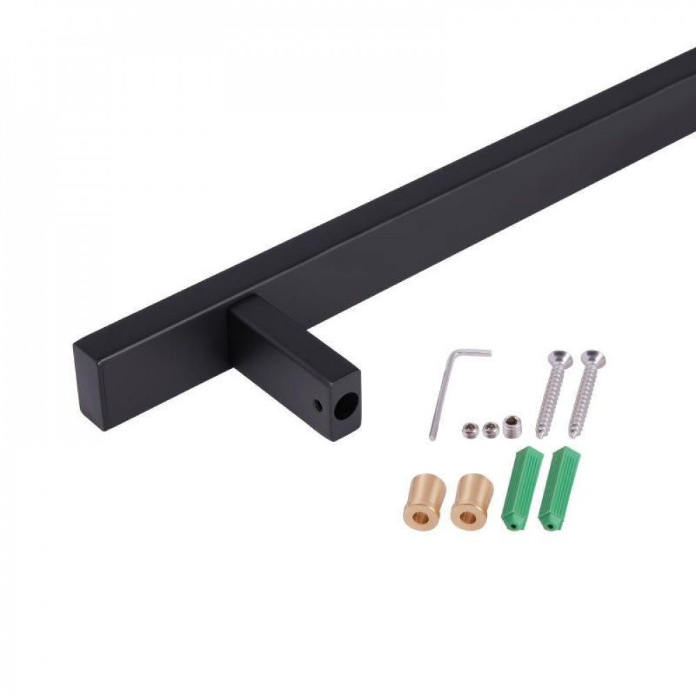 Душова стійка з тримачем універсальна Qtap Lepit 705 мм прямокутна QTLEP82103NB Black Matt SD00047528