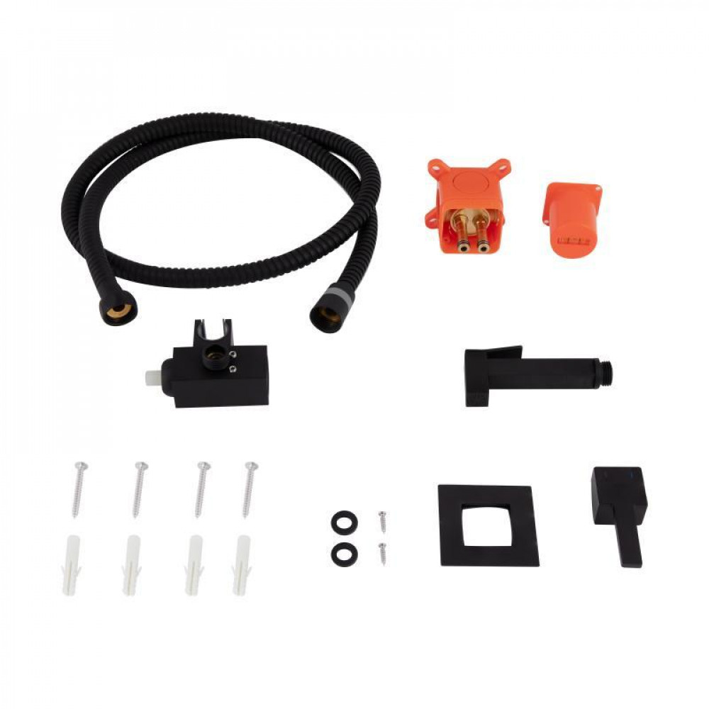 Набор для гігієнічного душу Qtap Inspai-Varius прямокутний QT259710842859NB Black Matt SD00048969