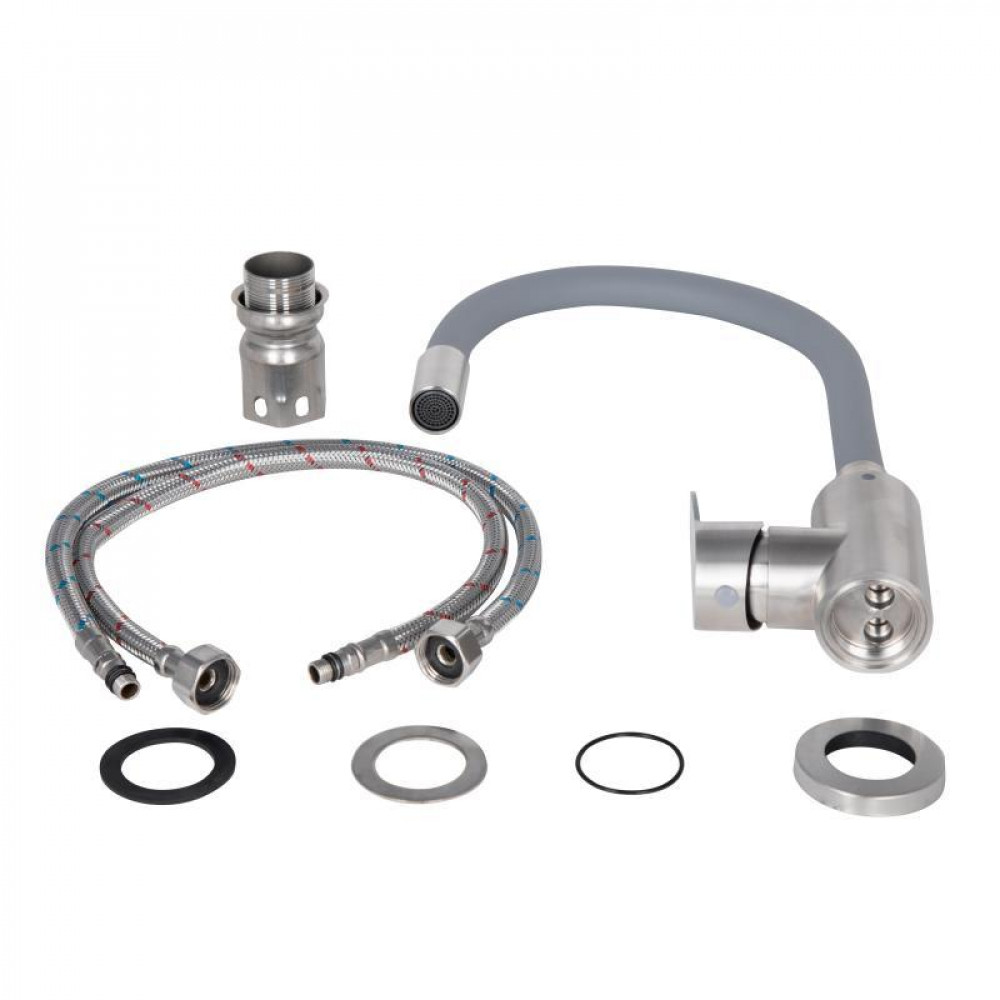 Змішувач для кухні Lidz Vida 015F3 з гнучким виливом (k35) LDVID015F3GRE43356 Grey SD00049479