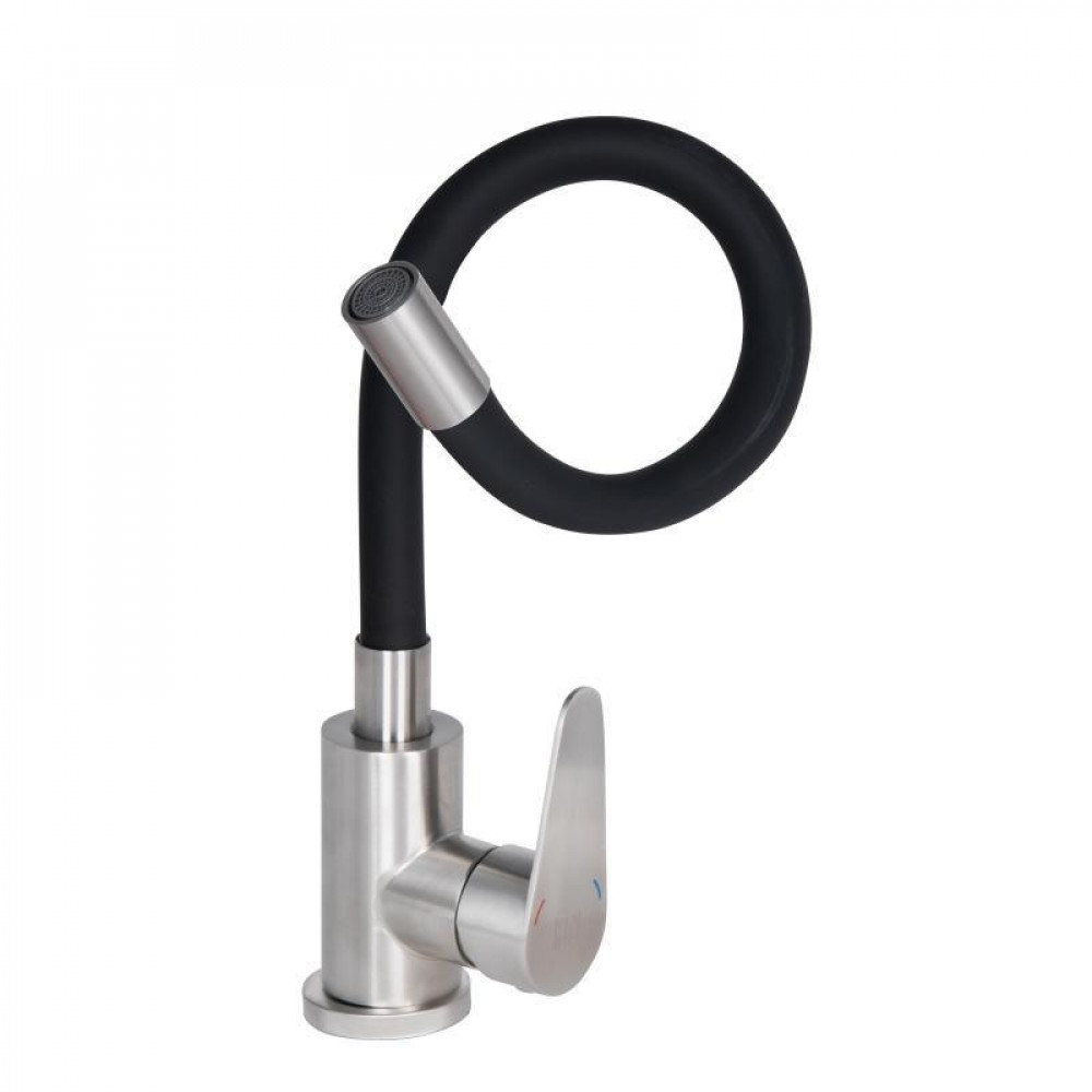 Змішувач для кухні Lidz Vida 015F3 з гнучким виливом (k35) LDVID015F3BLA43358 Black SD00049481