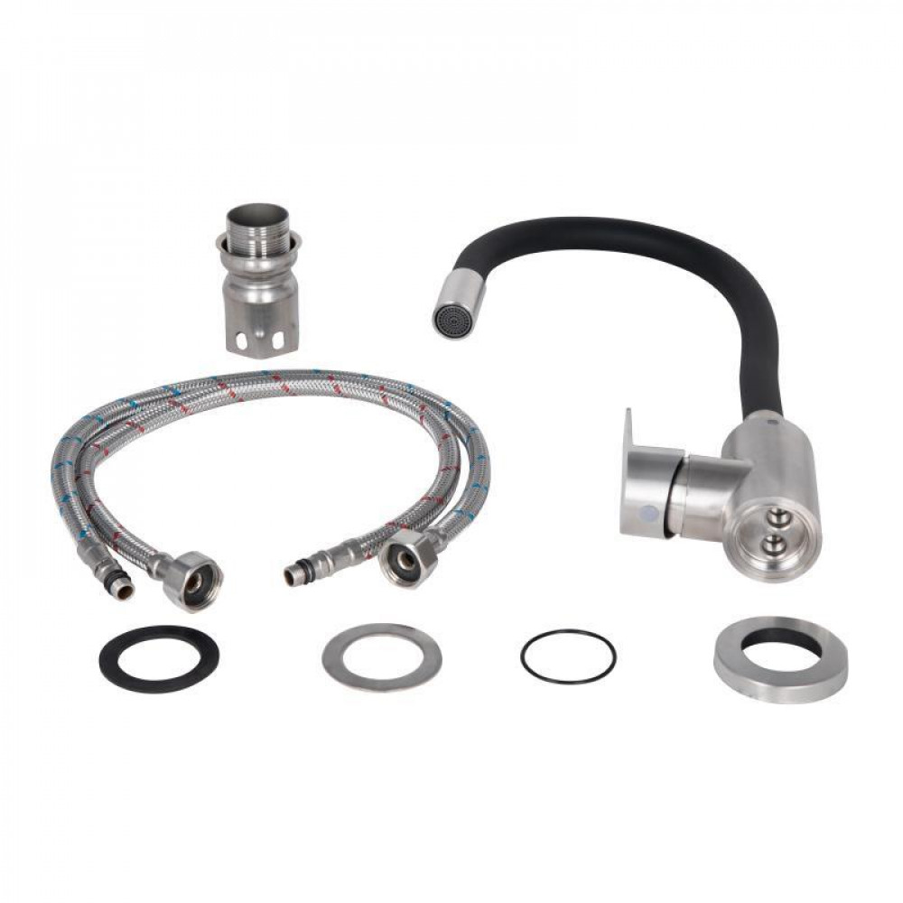 Змішувач для кухні Lidz Vida 015F3 з гнучким виливом (k35) LDVID015F3BLA43358 Black SD00049481