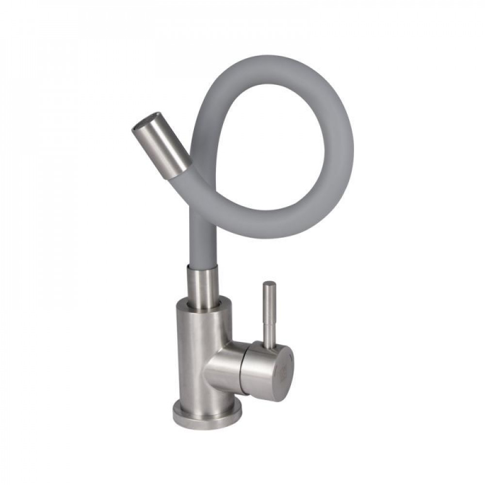 Змішувач для кухні Lidz Aria 015F3 з гнучким виливом (k35) LDARI015F3GRE43363 Grey SD00049486