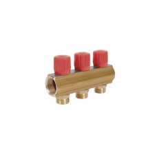 Колектор Icma з регулювальними вентилями 1" 3 виходи №1105 (Red)