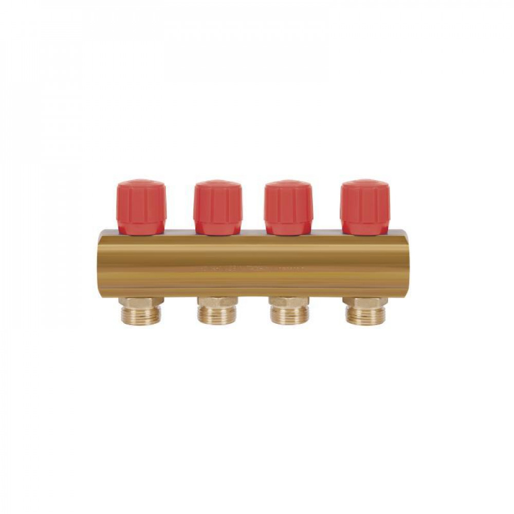 Колектор Icma з регулювальними вентилями 1" 4 виходи №1105 (Red) SD00049596