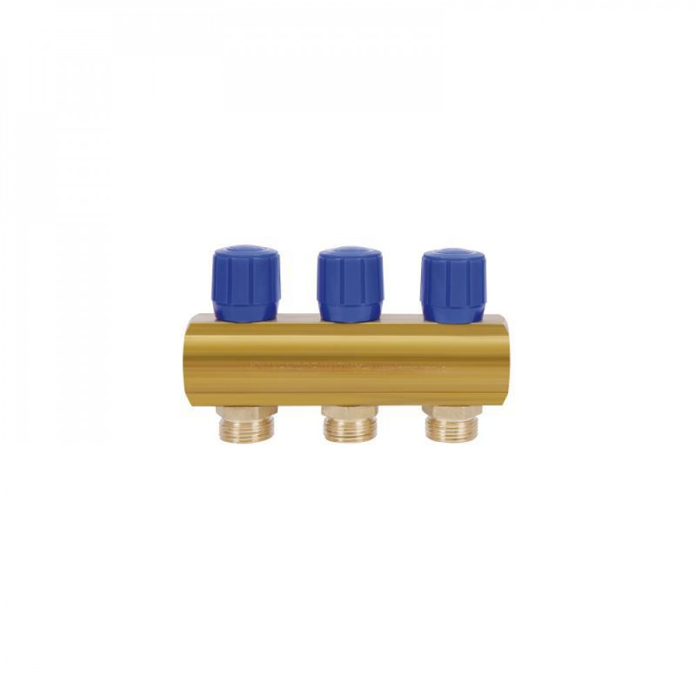 Колектор Icma з регулювальними вентилями 1" 3 виходи №1105 (Blue) SD00049606