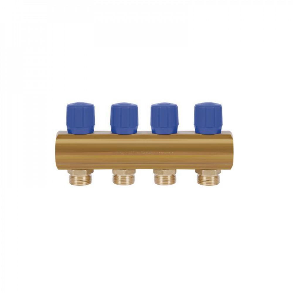 Колектор Icma з регулювальними вентилями 1" 4 виходи №1105 (Blue) SD00049607