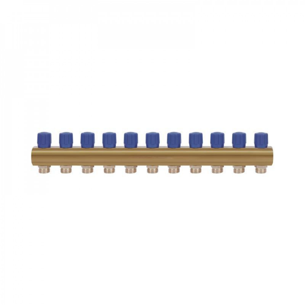 Колектор Icma з регулювальними вентилями 1" 11 виходів №1105 (Blue) SD00049614