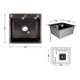 Мийка для кухні інтегрована Lidz Handmade H5050B (LDH5050BPVD43619) Brushed Black PVD 3,0/1,0 мм SD00049743