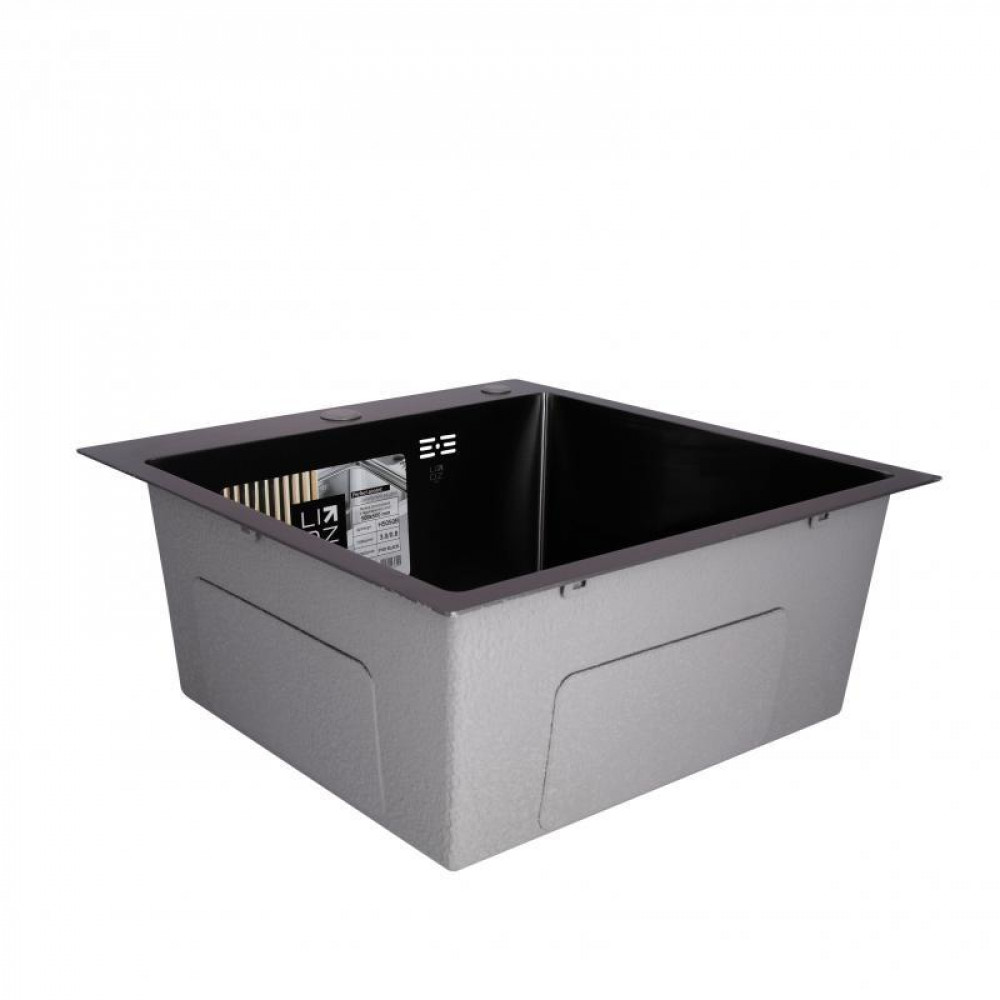 Мийка для кухні інтегрована Lidz Handmade H5050B (LDH5050BPVD43619) Brushed Black PVD 3,0/1,0 мм SD00049743