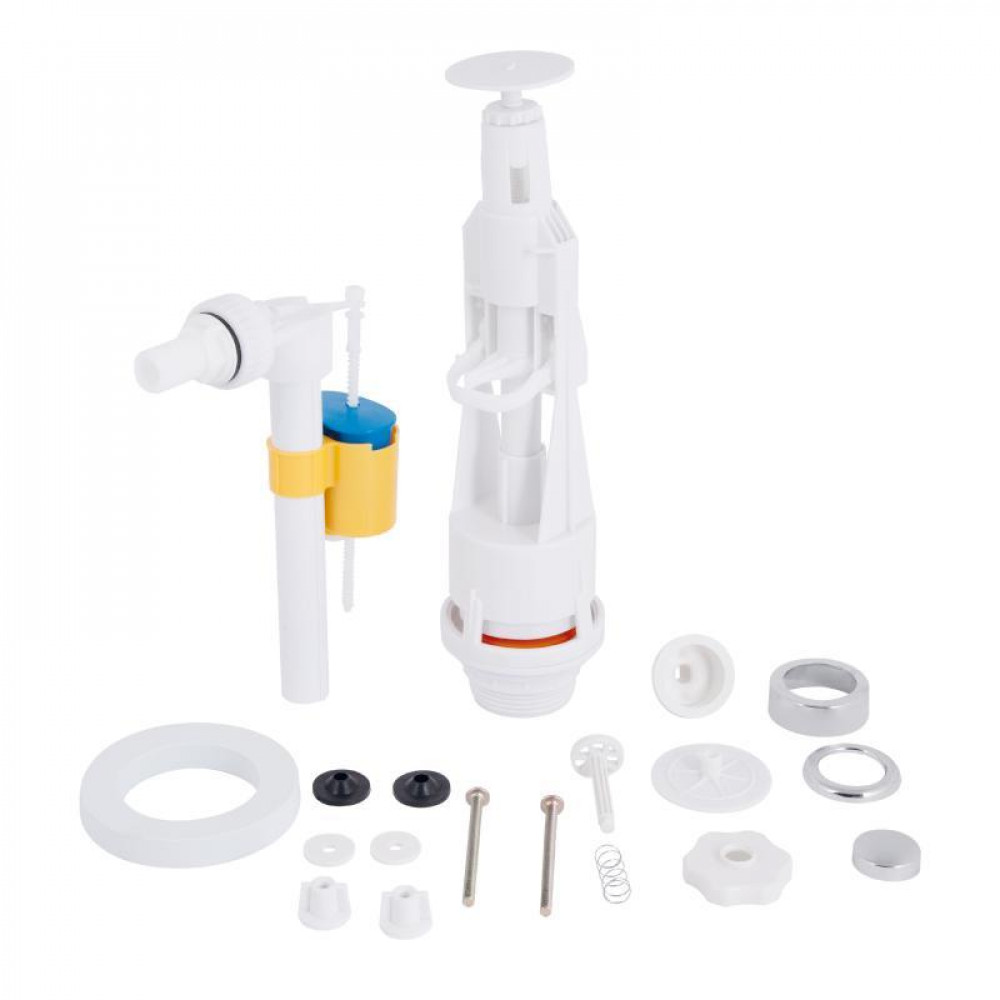 Зливний механізм для унітаза LT05 з клапаном бокової подачі 1/2, хром кнопка Lidz SD00050470