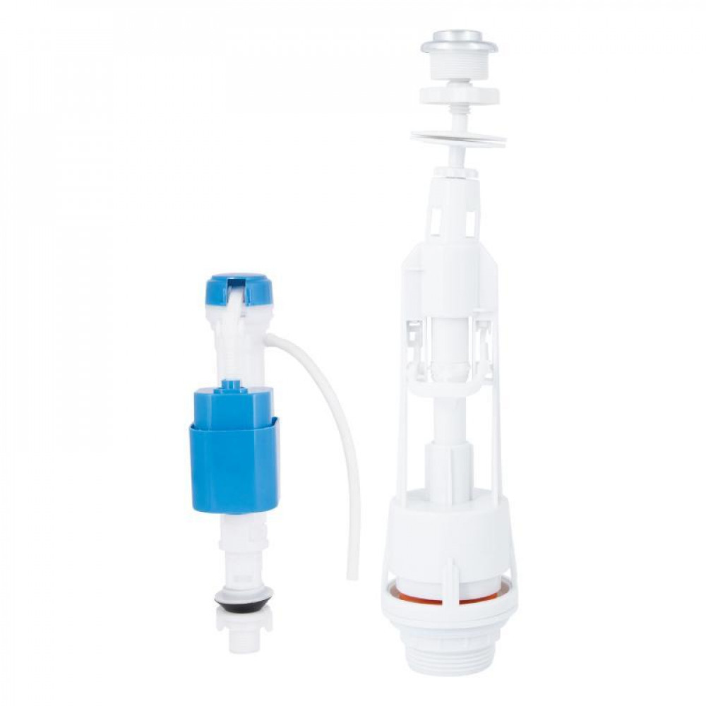 Зливний механізм для унітаза LT06 з клапаном нижньої подачі 1/2, хром кнопка Lidz SD00050471