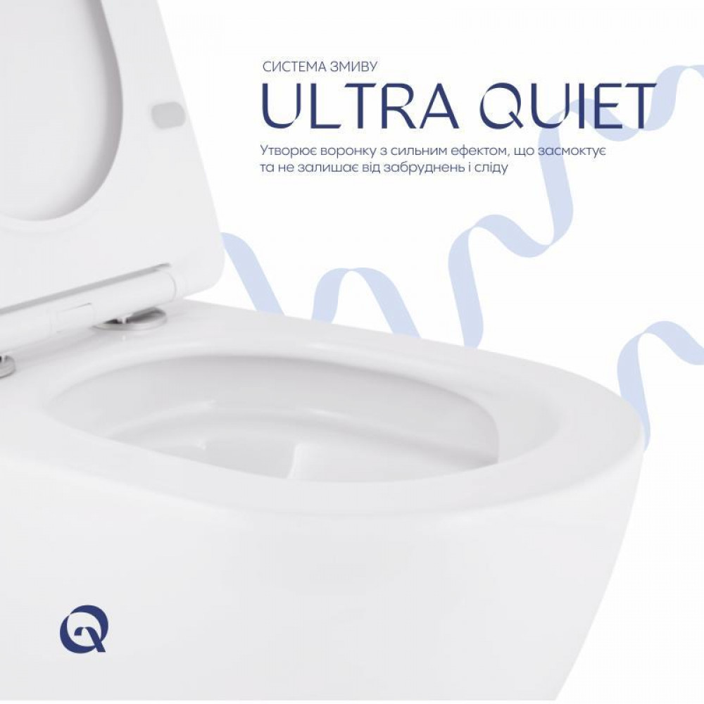 Унітаз підвісний Qtap Robin Mew безобідковий з сидінням Soft-close QT13332381АSW SD00050601