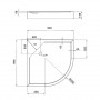 Душевой поддон Kapielka ST90x90x14 низкий, полукруглый, диаметр слива 52 мм Lidz SD00050723