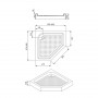 Lidz Душовий піддон DOZORCA SC90x90.LOW, низький, п'ятикутний, акриловий + ніжки, діаметр зливу 50 мм SD00050740