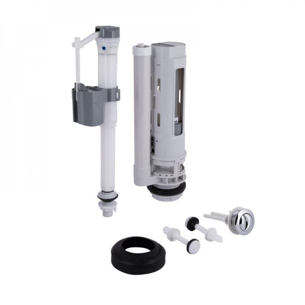 Qtap HY1(Presto) комплект арматури для бачка унітазу з подвійною круглою кнопкою змиву 4,8 см та клапаном SD00050774