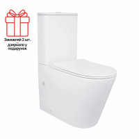 Унітаз-компакт Qtap Scorpio безободковий Ultra Quiet з сидінням Soft-close QT14226088AW