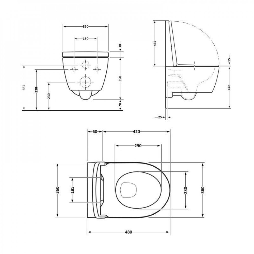 Унітаз підвісний Qtap Jay безободковий Ultra Quiet з сидінням Soft-close QT07335177W SD00050899