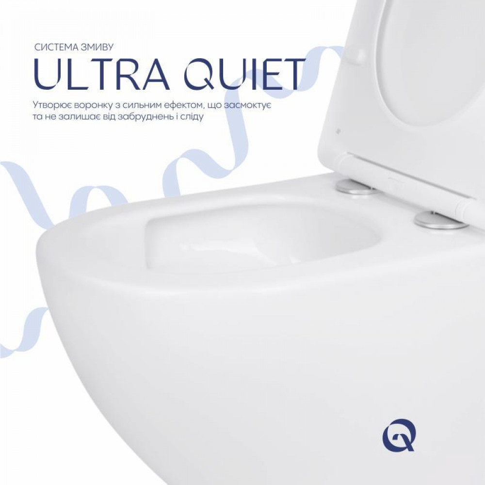 Унітаз підвісний Qtap Jay безободковий Ultra Quiet з сидінням Soft-close QT07335177W SD00050899