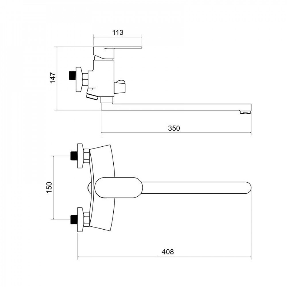 Змішувач для ванни Lidz Tani 005 з поворотним виливом (з душовим гарнітуром) (k40) LDTAN005CRM44962 Chrome SD00051086