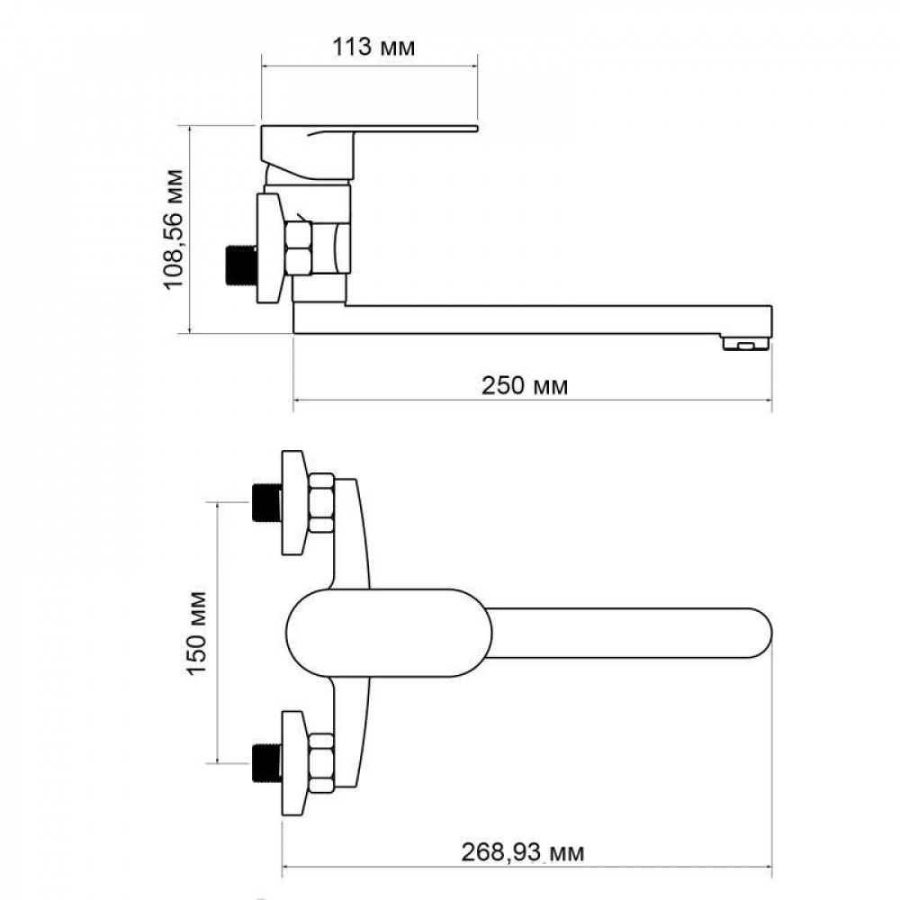Змішувач для кухні Lidz Tani 009 настінний (k40) LDTAN009CRM44973 Chrome SD00051097