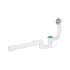 Сифон для ванни Lidz LSW05 випуск 70 мм, плоский, без ревізії, із пробкою на ланцюгу (вихід гофра 40/50мм)