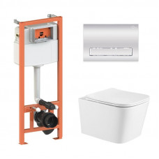 Готове рішення Qtap для ванної кімнати: підвісний унітаз Crow + комплект інсталяції Nest 4 в 1 (лінійна