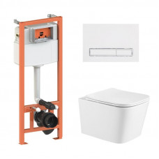 Готове рішення Qtap для ванної кімнати: підвісний унітаз Crow + комплект інсталяції Nest 4 в 1 (лінійна