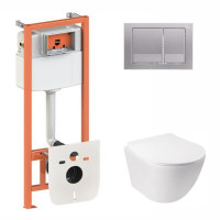 Готове рішення Qtap для ванної кімнати: підвісний унітаз Jay + комплект інсталяції Nest 4 в 1 (квадратна