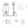 Готове рішення Qtap для ванної кімнати: підвісний унітаз Jay + комплект інсталяції Nest 4 в 1 (кругла клавіша SD00051261