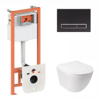 Готове рішення Qtap для ванної кімнати: підвісний унітаз Jay + комплект інсталяції Nest 4 в 1 (лінійна клавіша