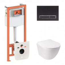 Готове рішення Qtap для ванної кімнати: підвісний унітаз Jay + комплект інсталяції Nest 4 в 1 (лінійна клавіша