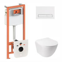 Готове рішення Qtap для ванної кімнати: підвісний унітаз Jay + комплект інсталяції Nest 4 в 1 (лінійна клавіша