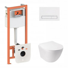 Готове рішення Qtap для ванної кімнати: підвісний унітаз Jay + комплект інсталяції Nest 4 в 1 (лінійна клавіша