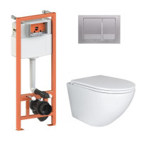 Готове рішення Qtap для ванної кімнати: підвісний унітаз Robin + комплект інсталяції Nest 4 в 1 (квадратна