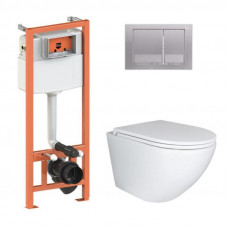 Готове рішення Qtap для ванної кімнати: підвісний унітаз Robin + комплект інсталяції Nest 4 в 1 (квадратна